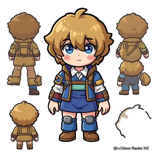 create a sprite sheet for this character that can be used in rpg maker mz.