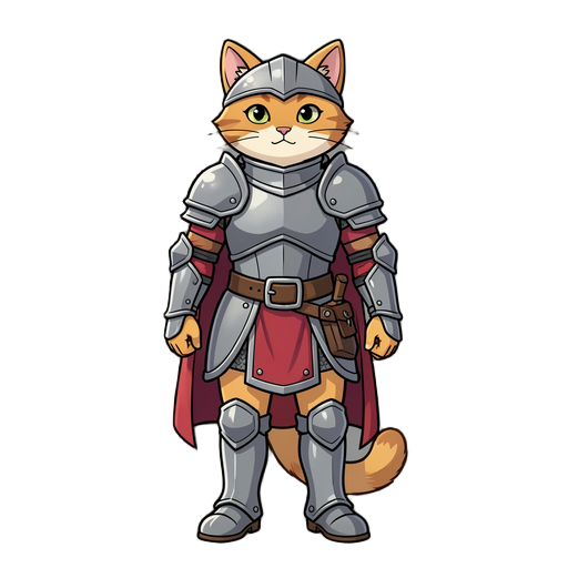 cat knight stand sprite