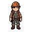 create a memorable and visually appealing protagonist for a 2d pixel art mining and exploration game.  character:  a young male adventurer-miner, around 17 years old. he should look curious, brave, determined and ready to explore dangerous underground dep