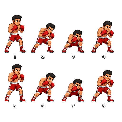 faça um sprite sheet de esquiva de boxe