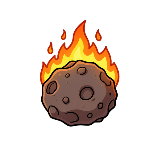 sprite animation of a burning asteroid for unity project