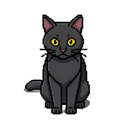 can you make pixelized humanoid cat like in style image