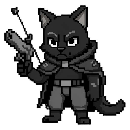 can u make that reference image with bow and ranger outfit and make it black and pixelized