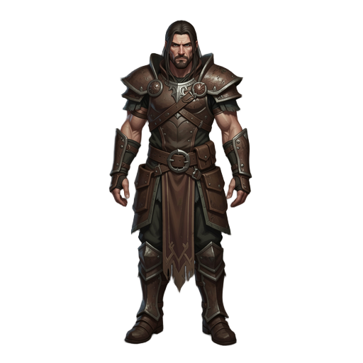 a dark fantasy heroe warrior diablo 2 like style