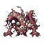 game boss, top-down, monster made of eyes