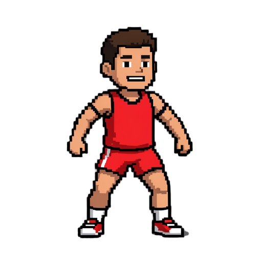 um jogador de voleibol em pixel sem a bola deixe ele grande 