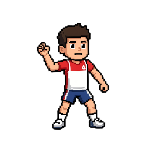 um jogador de voleibol em pixel sem a bola 