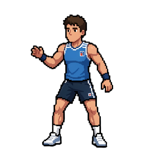 um jogador de voleibol em pixel sem a bola deixe ele grande estilo realista sem parecer desenho