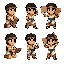create a professional 2d side-scroller sprite sheet.  character: ancient sumerian hero u-gal.  animation: pick up clay tablet.  character kneels slightly. reaches forward. collects a clay tablet. raises it proudly.  frames: 8 frames.  requirements: transp