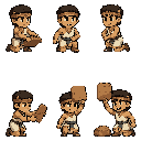 create a professional 2d side-scroller sprite sheet.  character: ancient sumerian hero u-gal.  animation: pick up clay tablet.  character kneels slightly. reaches forward. collects a clay tablet. raises it proudly.  frames: 8 frames.  requirements: transp