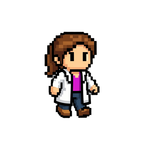 faça a animação dela andando para a direita completamente pixel art