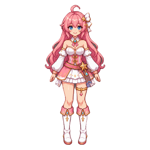gere esta personagem em pixel art 