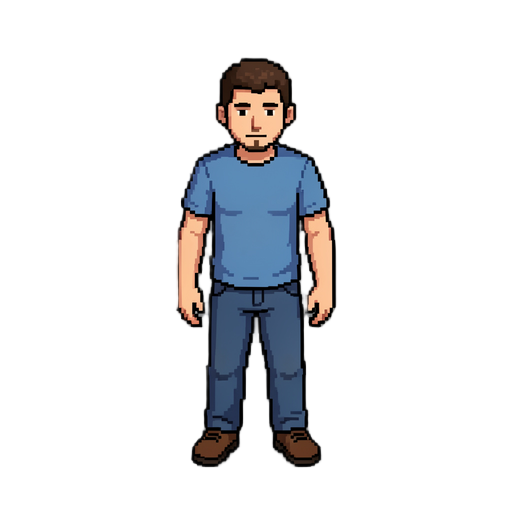 male character in pixel art style