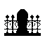 high quality 2d sprite pixel art of a gothic steel fence for a cemetery.