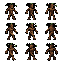 create an 8-frame pixel art walk cycle sprite sheet of a forest guardian treant. style: retro rpg pixel art, 128x128 pixels per frame, clean readable silhouette, hand-crafted pixel art, no ai blur, no painterly effects. character: - wooden golem made of 1
