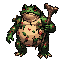 giant anthropomorphic toad, covered in rotting leaves and toxic warts