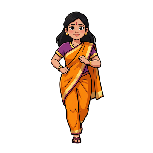 indian mother running