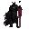 pixel art, 16-bit sprite, dark fantasy, massive dark knight, black heavy plate armor, horned helmet, holding a gigantic greatsword with glowing red runes, full body, video game asset, solid background