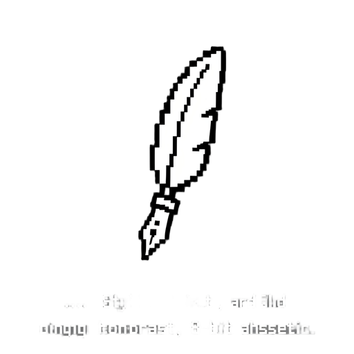 estrutura de prompt (recomendação geral) para todos os itens abaixo, adicione ao final:  "...pixel art style, 1-bit, black and white, flat design, clean outline, white background, high contrast, 8-bit aesthetic."  prompts individuais caneta de pena (fount