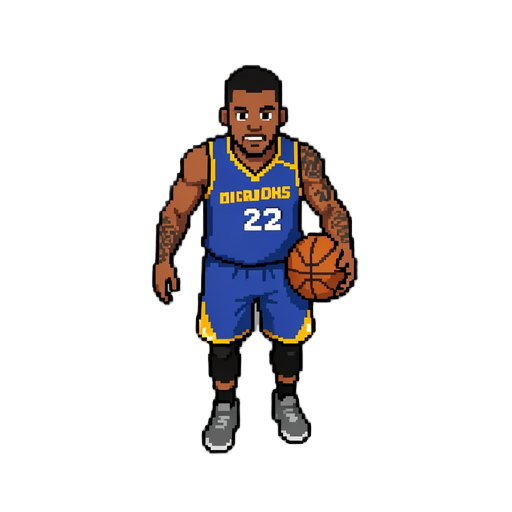 make me pixel art basketball player in high detail