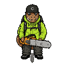 carrying a chainsaw