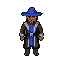 male mage, blue hat, brown skin