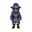 male mage, blue hat, brown skin, young