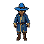 male mage, blue hat, brown skin, young
