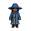 mage, blue hat, brown skin
