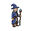 a wizard using a staff