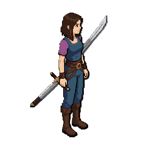 holding 2h longsword fighter female