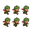 create a game-ready pixel art sprite sheet using the attached character as the exact reference. the sprite sheet should contain a 6-frame running animation viewed from a 45-degree diagonal angle (running down-right). preserve the character exactly as sh