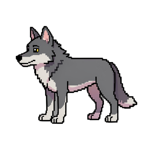 Pixel o melhor que tiver. Vamos começar com o lobo