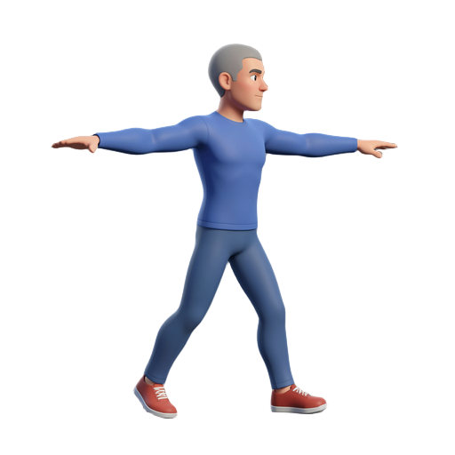 i want you to create an animation of the character walking, running, punching, and kicking.