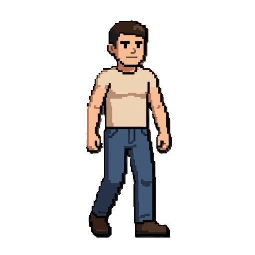 i want you to create an animation of the character walking, running, punching, and kicking.