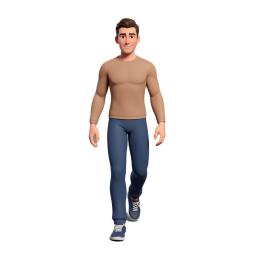 i want you to create an animation of the character walking, running, punching, and kicking.