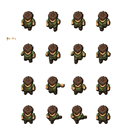 i want you to create an animation of the character walking, running, punching, and kicking.