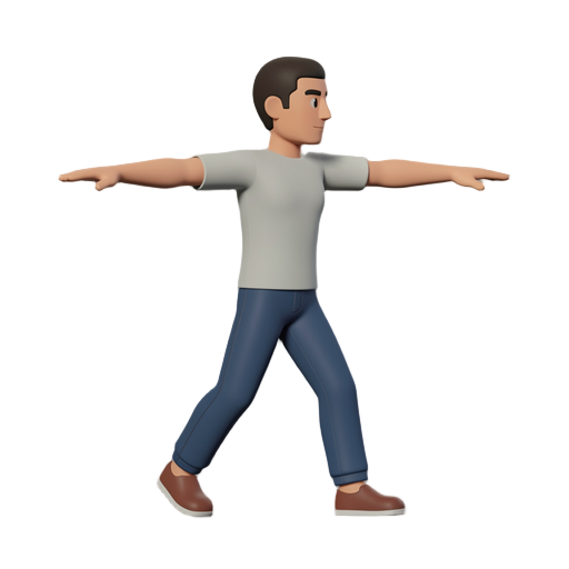 i want you to create an animation of the character walking, running, punching, and kicking.