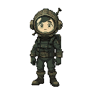 a man in an old diving suit with the diving helmet with an opaque clear light inside, full and greenish colors, dark colors 