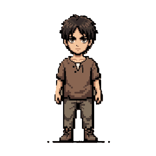 faça o eren criança com aquela blusa marrom q ele usava