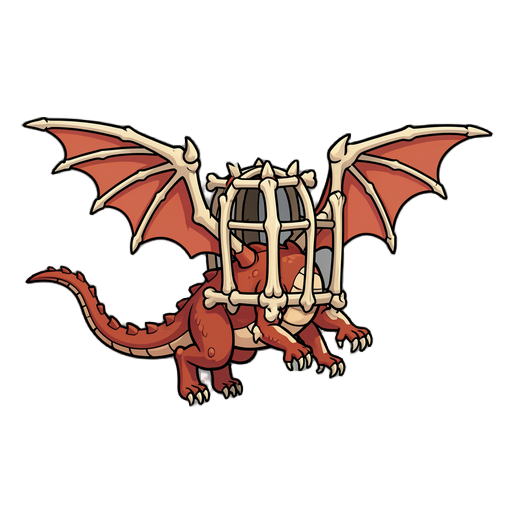 crie um dragao de osso que tem uma cela feita de osso que de para voar