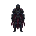 nome: kaelen, o guardião das sombras  classe: guerreiro guardião  aparência: kaelen é uma criatura vestida com uma armadura escura e desgastada, feita de material orgânico e carapaça. ele tem uma capa esfarrapada e um capacete que cobre completamente o ro
