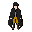 a full-body anime fantasy adventurer, teenage male, slim build, fair skin, short messy black hair with slightly spiky strands, soft gray almond-shaped eyes, gentle confident smile, youthful face with clean features. wearing a long flowing black traveler c