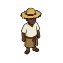 african farmer with grass hat