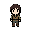 create a 32x32 pixel art game character sprite, matching the exact visual style, proportions, pixel density, and level of detail of the reference character. a small front-facing fantasy adventurer character, full body, centered, with a compact chibi pixel