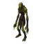 a toxic, sludge-like monster with a tall, thin, elongated body. its flesh has a muddy, viscous texture, as if it is made of poisonous slime and decaying mud. it wears worn, dark leather clothing that tightly wraps around its slender body. the creature has