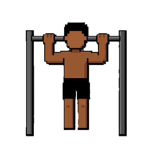 create a brown guy with black hair in just black shorts doing pullups on a pullup bar