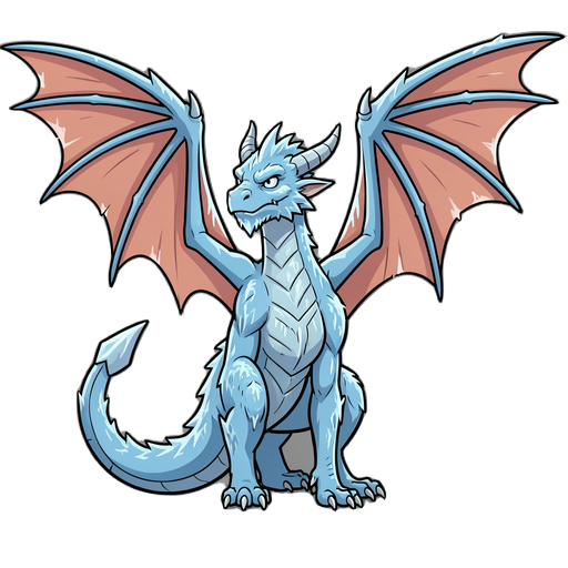 photorealistic, a towering frost dragon with massive wings