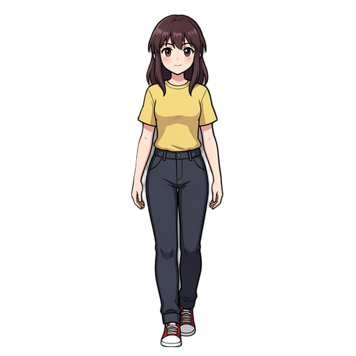 anime guirl walking