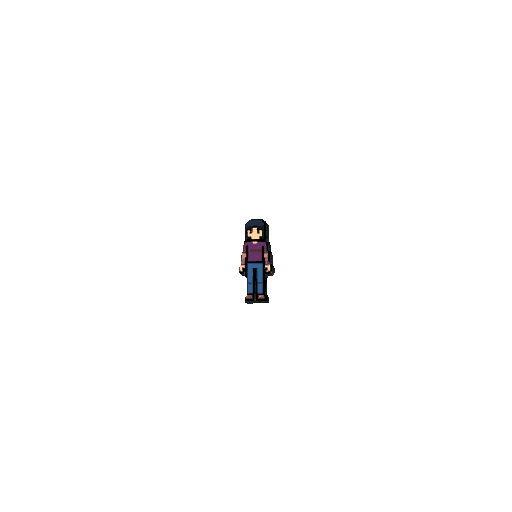 shrink the character significantly so she is very small and only occupies about 1/4th (one quarter) of the overall screen space, creating a wide shot with a large plain green screen margin all around her. keep her centered in the frame. keep all other det